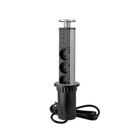 Emuca Multiconector extraíble Vertikal, 3 enchufes tipo Schuko, 1 USB tipo A, 1 USB tipo C, Plástico y Aluminio, Gris metalizado Emuca Multiconector extraíble Vertikal, 3 enchufes tipo Schuko, 1 USB tipo A, 1 USB tipo C, Plástico y Aluminio, Gris metalizado Precio: 49.50000011. SKU: B19NBT9KNW