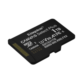 Kingston SDCS3/1TB Tarjeta MicroSDXC de 1TB, Velocidad de Lectura 150MB/s, Clase A1, UHS-I U3 V30, Incluye Adaptador SD