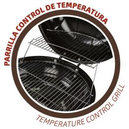 Barbacoa de Carbón con Ruedas Aktive Aluminio Metal esmaltado textileno 57 x 86 x 57 cm Negro Barbacoa de Carbón con Ruedas Aktive Aluminio Metal esmaltado textileno 57 x 86 x 57 cm Negro
