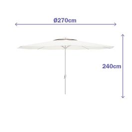 Marbueno Sombrilla Acero 8 Barillas D270 cm Polyester Blanca Jardin, Piscina y Terraza 10187 Marbueno Sombrilla Acero 8 Barillas D270 cm Polyester Blanca Jardin, Piscina y Terraza 10187