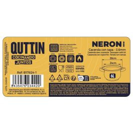 Cacerola New Neron 24 cm (6L) Acero Inoxidable con Tapa - Inde (4 Unidades) Cacerola New Neron 24 cm (6L) Acero Inoxidable con Tapa - Inde (4 Unidades)