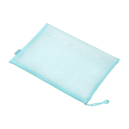 Liderpapel Bolsa Zipper Bag Poliéster Transpirable Multiusos DIN A4 Azul Pastel