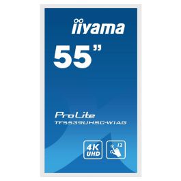 iiyama TF5539UHSC-W1AG Pantalla Táctil Interactiva 55" 4K UHD PCAP IPS 15 Puntos Open Frame Antirreflejos Touch-Through-Glass Blanca Uso 24/7
