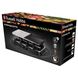 Russell Hobbs 26280-56 Multi Raclette 3 en 1 para 8 Personas con Placa de Acero Inoxidable y Piedra y 8 sartenes