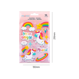 Imaginovo Pegatinas Unicornios Magic Dreams con Relieve 210x130 mm en Blister