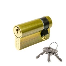 Cisa Medio cilindro logo std. 40mm con sistema de 5 pitones, 3 llaves serreta, acabado latón, Ref. 08030.02.0 Precio: 13.50000025. SKU: S7919454