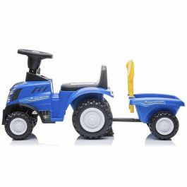 New Holland Tractor Correpasillos Infantil Azul con Luces y Sonidos - 91x44x29 cm, Edad 3+ Años