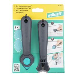 Wolfcraft 4334000 Juego Reparación Juntas (4 Piezas) - Rascador y Perfilador para Silicona