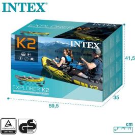 Kayak para 2 personas con remos con mango de aluminio + bomba de hinchado explorer k2 312x91x51 cm