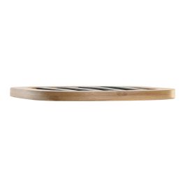 DKD Home Decor Salvamantel Cuadrado Básico de Acero y Bambú Negro Natural Colección Iron Black 17x17x1 cm