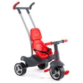 Triciclo urban trike rojo con palo, cinturon, bolsa y rueda goma 98 cm