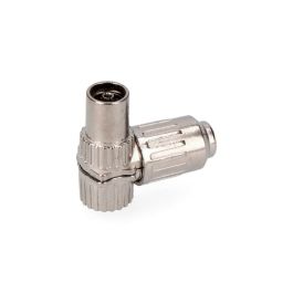 Edm Base hembra tv acodada metálica 9,5mm Acero inoxidable Cromado Retractilado