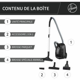 Hoover HE1 Aspirador de Bidón con Bolsa Compacta y Potente, Gran Capacidad 2.5L, Alto Rendimiento Suelos Duros y Alfombras