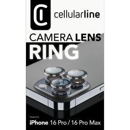 Cellularline Protección Anillo Lente Cámara para iPhone 16 Pro/Pro Max Transparente