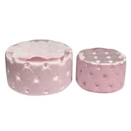 DKD Home Decor Reposapies Rosa Velvet MDF Set de 2 80 x 80 x 43 cm Precio: 299.49999981. SKU: S3015999