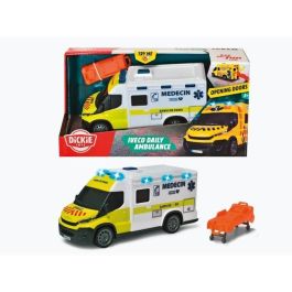 Dickie Toys SMOB203713014002 Ambulancia Samu IVECO Daily con Rueda Libre y Efectos de Luz y Sonido