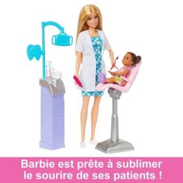 Consulta dental Barbie - BARBIE - HKT69 - 2 muñecas, silla, herramientas dentales, cepillo de dientes, pasta de dientes Consulta dental Barbie - BARBIE - HKT69 - 2 muñecas, silla, herramientas dentales, cepillo de dientes, pasta de dientes