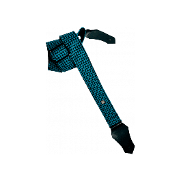 GETM Correa para Guitarra y Bajo Fly Hounds Tooth Blue Ajustable Nailon Piel Poliéster