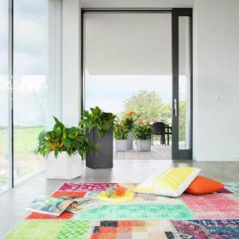 Lechuza LEC4008789137531 Macetero Canto Premium Cube 40 juego completo, antracita metalizado