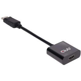 Club3D Adaptador DisplayPort 1.2 a HDMI 2.0 Activo 4K 60Hz - Conector St/Bu - Negro - 0.21m para PC/Mac