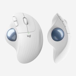 Logitech Ratón Inalámbrico Ergo M575, Bola de Seguimiento, Bluetooth, 4000 ppp, Blanco Hueso
