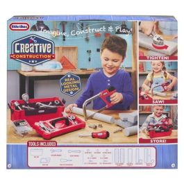 LITTLE TIKES Kit Creative Construction - 7 Herramientas realistas, Caja y Accesorios de espuma para niños, Motricidad Fina