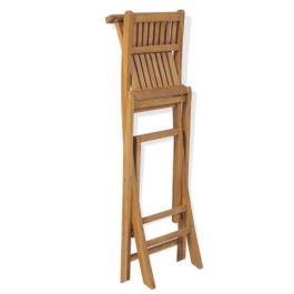 DKD Home Decor Taburete Plegable Bar Marron Teca 55 x 120 x 50 cm