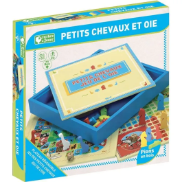 L'Arbre A Jouer 66310 Caballos Pequeños y Juego de la Oca en Caja de Madera