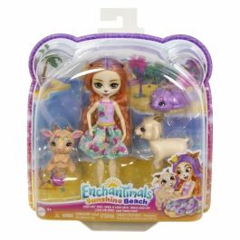 Enchantimals-Familia de Golita Cabra-Muñeca y 3 figuras de Cabra HXC00