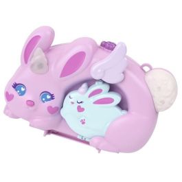 Mattel Jft88 Estuche 2 en 1 Cofre-Bolso Polly Pocket Diversión con Conejitos, Muñecas y 12 Accesorios de Fantasía