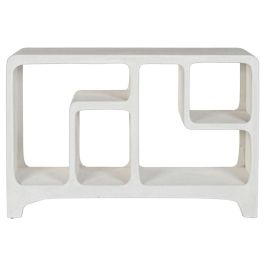 DKD Home Decor Consola Boho Scandi Resina/MDF Blanco 120x35x80 cm – Colección Feel and Touch