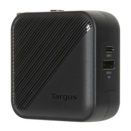 Targus APA803GL Cargador Universal 65W con Carga Rápida Power Delivery, 1x USB-A y 1x USB-C, Adaptador de Pared Negro