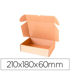 Q-connect Caja Automontable E-commerce Cartón Reciclado Kraft 210x180x60 mm