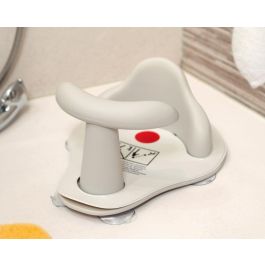 KioKids Asiento de Bañera Deluxe con detector de calor, acolchado, 5 ventosas para fijación segura, Blanco, bebés +12 meses