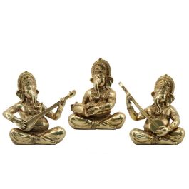 DKD Home Decor Figura Decorativa Ganesha de Resina Dorado Surtida 15.5 x 30 x 31 cm - Pack de 3 Unidades Precio: 66.62502. SKU: B1JVBKHVDY