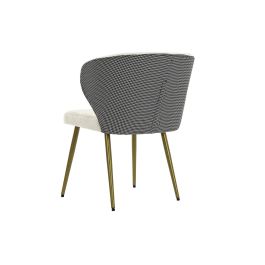 DKD Home Decor Silla Glam Blanca y Negra de Poliéster y Metal. Altura de Asiento 48cm, Desmontable. Dimensiones 58x58x78 cm. DKD Home Decor Silla Glam Blanca y Negra de Poliéster y Metal. Altura de Asiento 48cm, Desmontable. Dimensiones 58x58x78 cm.