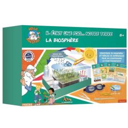HOLA MAESTRO Érase una vez Nuestra Tierra Biosfera Kit para crear una biosfera, observar ciclo del agua, 15 tarjetas, 10 experimentos - Hecho en Francia