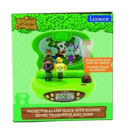 Lexibook Reloj Despertador Infantil Animal Crossing Proyector 3D con 4 Sonidos y Luz Nocturna - Tom Nook & Marie