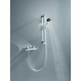 Grohe 34800001 Conjunto de Ducha con Mezclador Termostático, Rociador 1 Chorro, Barra 60cm, Flexo, Ahorro de Agua - Cromo
