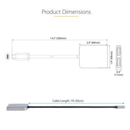 Adaptador Startech MST14CD122DP Gris