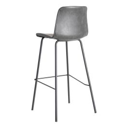 Taburete Negro Metal / Simil Piel 47 X 47 X 103 cm