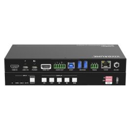 Vivolink HUB de Sala de Reuniones 4K 2x1 Conmutador HDMI/USB-C con Códec Suave, USB3.0 y Control CEC para Conferencias