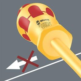 Wera 05051575001 Juego de 6 Destornilladores Kraftform VDE Aislados, Planos, Mangos Rojo/Amarillo