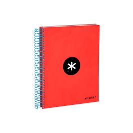 Cuaderno Espiral A5 Micro Antartik Tapa Forrada120H 90 gr Cuadro 5 mm 5 Bandas 6 Taladros Colores Surtidos 18 unidades