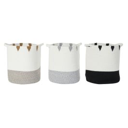 DKD Home Decor Cesta de Almacenamiento Estilo Boho Algodón Blanco Mostaza y Colores Surtidos 34x34x40 cm - Pack de 3 Precio: 65.49999951. SKU: S3028723