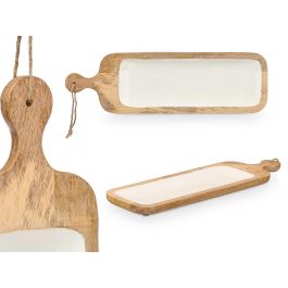 Bandeja Rectangular con Asa de Madera Mango Blanco Giftdecor 50x14x3 cm (6 Unidades) Precio: 63.50000019. SKU: B18THKKRBA