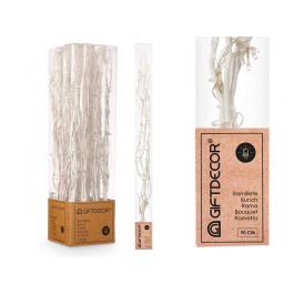 Giftdecor Ramillete Varas Blanco 30 Leds 90 cm (Set de 12)