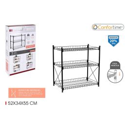 Confortime Estantería 3 Niveles Metal 52 x 34 x 55 cm (2 Unidades)