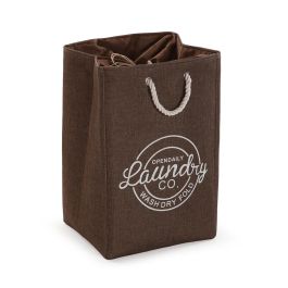 Cesto para la Ropa Sucia Versa Marrón Poliéster PVC Metal EVA 30 x 55 x 36 cm