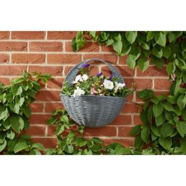 Cesta de pared - Imitación ratán - Gris - 41 cm - SMART GARDEN